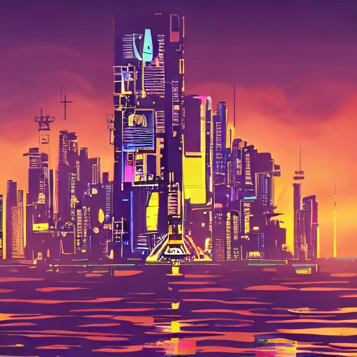 A tech company on an isolated island in the Pacific ocean in the style of cyberpunk